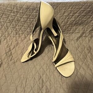 5/ $25 𝅺David Aaron White leather heeled sandals Elysia Style 7M